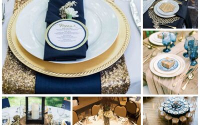 Antique Gold & Dusky Blue Wedding Theme